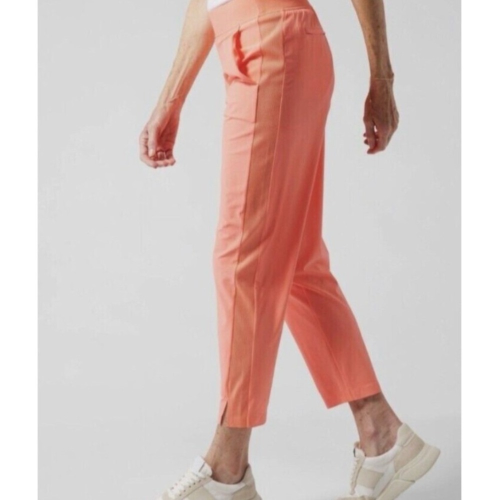 Athleta Brooklyn Ankle Pants Sunset Glow Coral Travel Trousers Size 8 NWOT - Picture 3 of 13